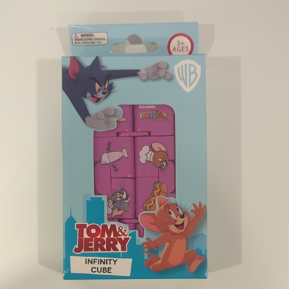 Tom & Jerry Pink Infinity Cube Fidget Toy for Kids Stocking Stuffer NIB
